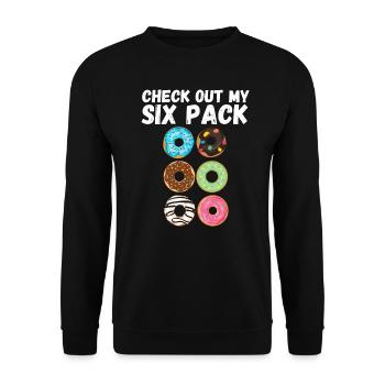 Donut Six Pack Yummy Baker Cuisson Sports Drôle - Sweat-shirt Unisexe - noir - Devant - Alina (178cm) & Michal (187cm)