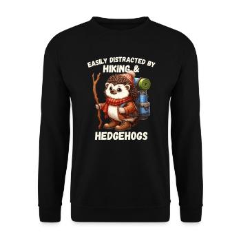 Wandern Igel Wanderung Wanderschuhe Natur Niedlich - Unisex Pullover - Schwarz - Vorne - Alina (178cm) & Michal (187cm)