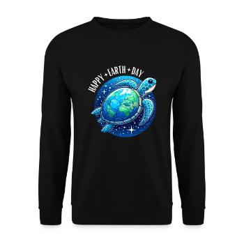 water turtle Happy Earth Day sea conservation - Unisex Sweatshirt - black - Front - Alina (178cm) & Michal (187cm)