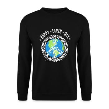 Bonne Journée De La Terre Monde Baleines Environnement Nature Océan - Sweat-shirt Unisexe - noir - Devant - Alina (178cm) & Michal (187cm)