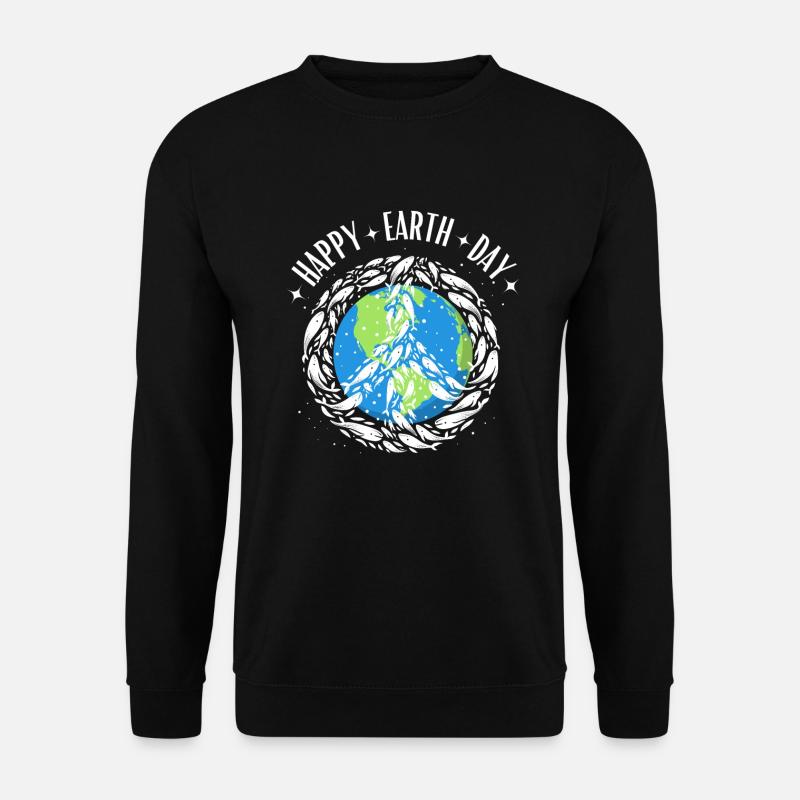 Happy Earth Day Weltkugel Wale Umwelt Natur Ozean - Unisex Pullover - Schwarz