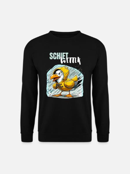 Hamburg Möwe Schietwetter Dialekt Hamburger Lustig - Unisex Pullover - Schwarz