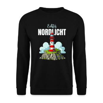 Hambourg Aurores Boréales Phare Côte Mer Du Nord Mer - Sweat-shirt Unisexe - noir - Devant - Alina (178cm) & Michal (187cm)