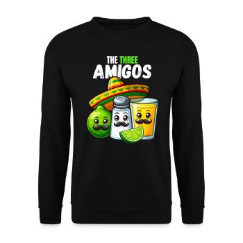 Trois Amigos Tequila Lime Sel Sombrero Drôle - Sweat-shirt Unisexe - noir - Devant - Alina (178cm) & Michal (187cm)