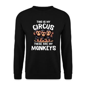 Mother's Day Monkey Chimp Mom Dad Family Funny - Unisex Sweatshirt - black - Front - Alina (178cm) & Michal (187cm)