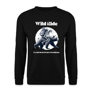 Camping Wilderness Bear Skeleton Hiking Nature Funny - Unisex Sweatshirt - black - Front - Alina (178cm) & Michal (187cm)