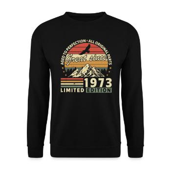 51 Jahre großartig seit 1973 limitierte Auflage - Unisex Pullover - Schwarz - Vorne - Alina (178cm) & Michal (187cm)