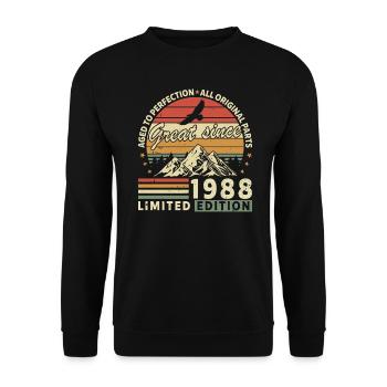 36 Years great since 1988 limited edition - Unisex Sweatshirt - black - Front - Alina (178cm) & Michal (187cm)