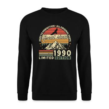 34 Years great since 1990 limited edition - Sweat-shirt Unisexe - noir - Devant - Alina (178cm) & Michal (187cm)