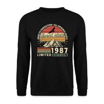 37 Years great since 1987 limited edition - Sweat-shirt Unisexe - noir - Devant - Alina (178cm) & Michal (187cm)