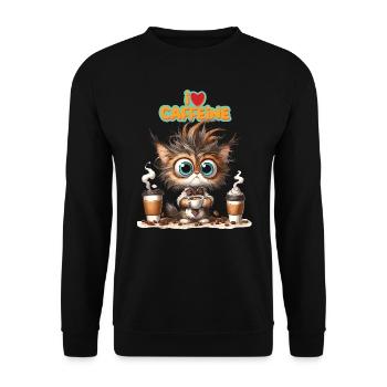 Cat Kitten Coffee Caffeine Colleague Office - Unisex Sweatshirt - black - Front - Alina (178cm) & Michal (187cm)
