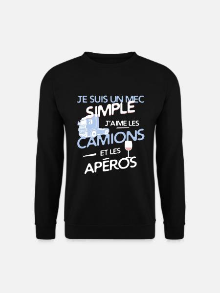 Routier - un mec simple - Sweat-shirt Unisexe - noir