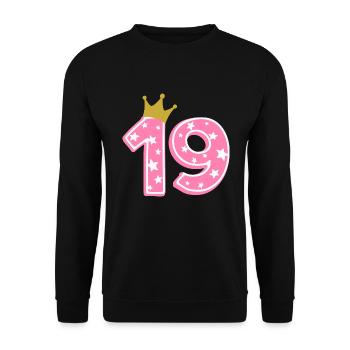 19 Krone 19e anniversaire 19 ans - Sweat-shirt Unisexe - noir - Devant - Alina (178cm) & Michal (187cm)