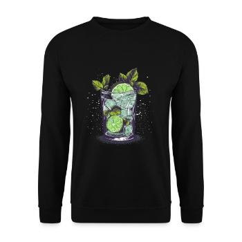 Mojito Time - Cool cocktail motif - Unisex Sweatshirt - black - Front - Alina (178cm) & Michal (187cm)