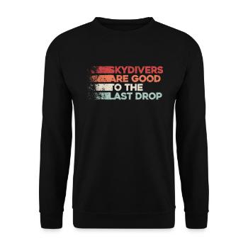 Funny Skydiver Quote: Perfect Gift! - Unisex Sweatshirt - black - Front - Alina (178cm) & Michal (187cm)