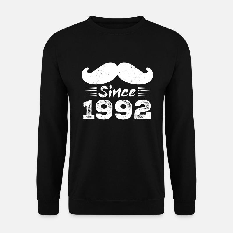 Geschenk zum 32. Geburtstag - Vintage 1992 Schnurrbart - Unisex Pullover - Schwarz