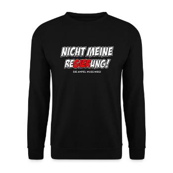 Not my government - Unisex Sweatshirt - black - Front - Alina (178cm) & Michal (187cm)