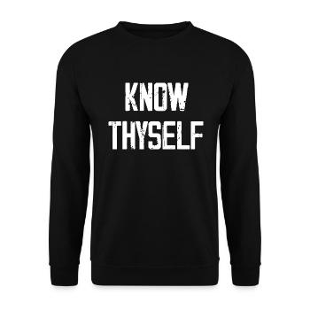 Know Thyself - Unisex Pullover - Schwarz - Vorne - Alina (178cm) & Michal (187cm)