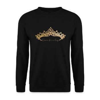 Königin | Krone Tiara - Unisex Pullover - Schwarz - Vorne - Alina (178cm) & Michal (187cm)