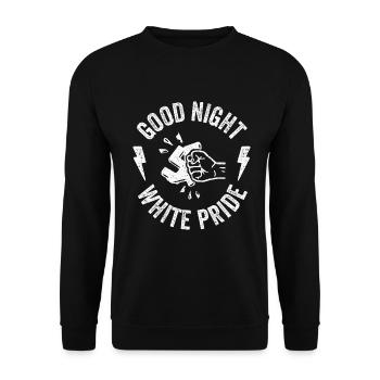 Good Night white - Unisex Pullover - Schwarz - Vorne - Alina (178cm) & Michal (187cm)