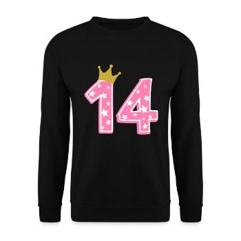 14 Krone 14ème anniversaire 14 ans - Sweat-shirt Unisexe - noir - Devant - Alina (178cm) & Michal (187cm)