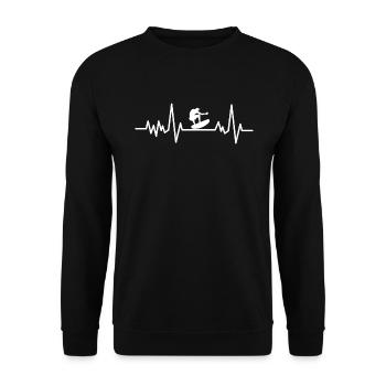 Wakeboarden Herzschlag Wakeboard Wakeboarder - Unisex Pullover - Schwarz - Vorne - Alina (178cm) & Michal (187cm)