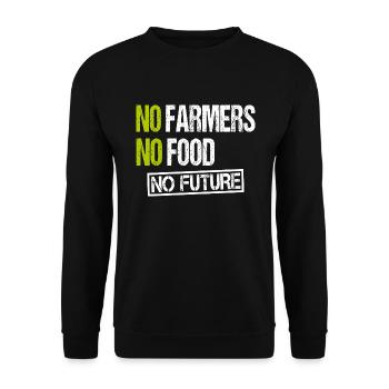 Démonstration d'agriculteurs Pas d'agriculteurs Pas de nourriture Pas d'avenir - Sweat-shirt Unisexe - noir - Devant - Alina (178cm) & Michal (187cm)