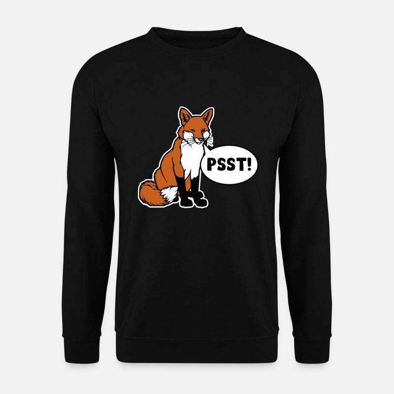 Schweigefuchs PSST! - Unisex Pullover - Schwarz