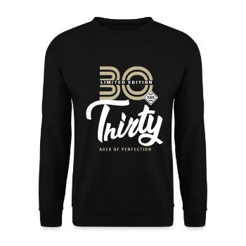 30 Jahre dreißig Geburtstagsgeschenk 30 Jahre - Unisex Pullover - Schwarz - Vorne - Alina (178cm) & Michal (187cm)
