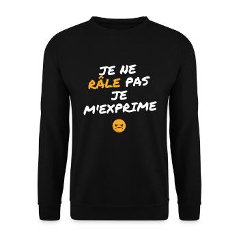 Je ne râle pas je m'exprime - Sweat-shirt Unisexe - noir - Devant - Alina (178cm) & Michal (187cm)