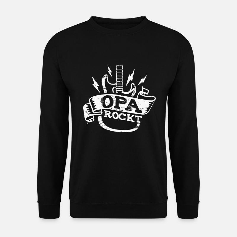Opa Rockt Gitarre Rentner Gitarrist Musiker - Unisex Pullover - Schwarz