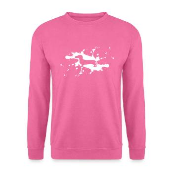 Hund Dackel Splash Design Geschenk für Hunde Fans - Unisex Pullover - Pink - Vorne