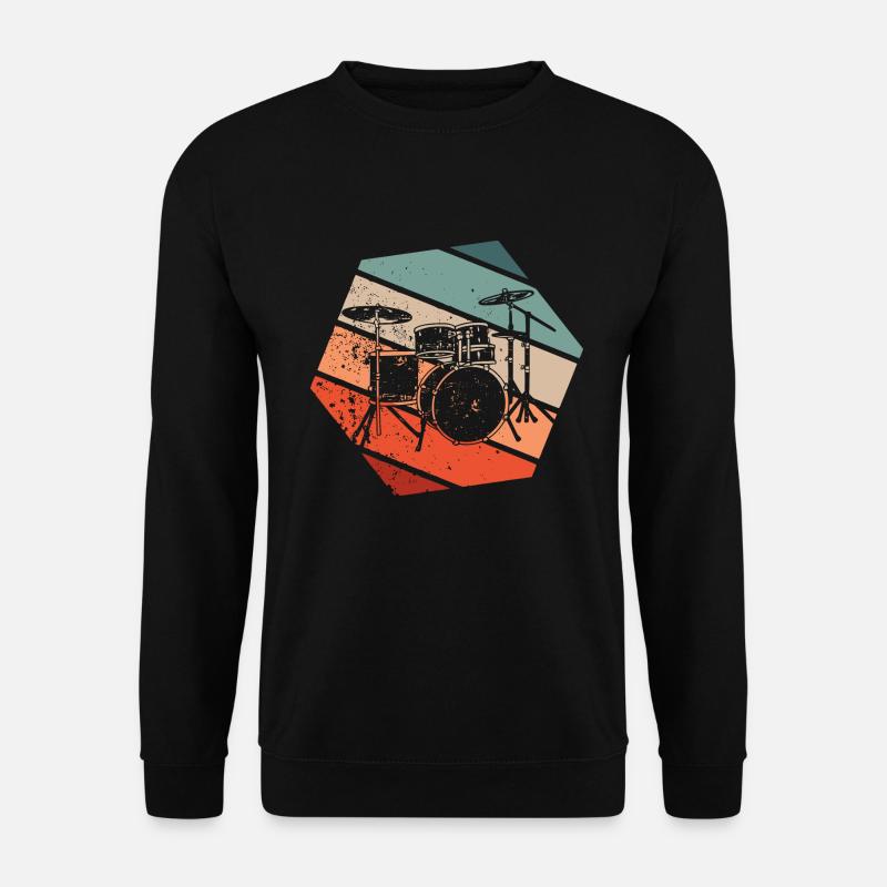 Retro Drums Drummer Musician Drummer - Unisex Sweatshirt - black