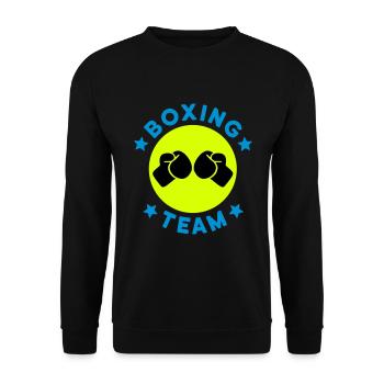 Boxing team (Boxhandschuhe, Kreis, Sterne) - Unisex Pullover - Schwarz - Vorne - Alina (178cm) & Michal (187cm)