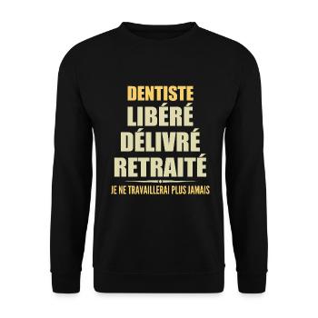 Dentist Celebrates Retirement with Humor Gift - Unisex Sweatshirt - black - Front - Alina (178cm) & Michal (187cm)