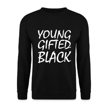 young gifted and black - Sweat-shirt Unisexe - noir - Devant - Alina (178cm) & Michal (187cm)