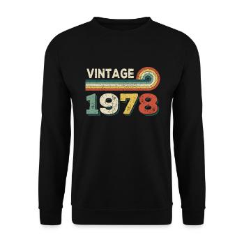 vintage 1978 - Sweat-shirt Unisexe - noir - Devant - Alina (178cm) & Michal (187cm)