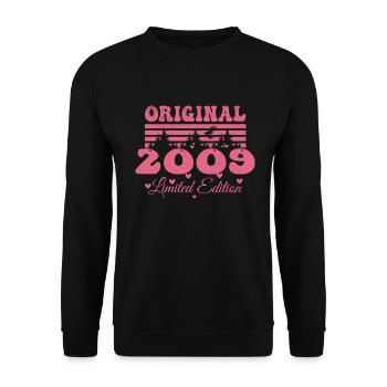 Women's 15th Anniversary Gift 2009 | Born in 2009 - Unisex Sweatshirt - black - Front - Alina (178cm) & Michal (187cm)