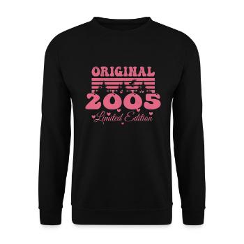 Geschenk zum 19. Geburtstag der Frau 2005 | Jahrgang 2005 - Unisex Pullover - Schwarz - Vorne - Alina (178cm) & Michal (187cm)