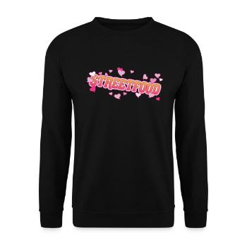 Nourriture de rue cool avec un design de cœurs roses - Sweat-shirt Unisexe - noir - Devant - Alina (178cm) & Michal (187cm)