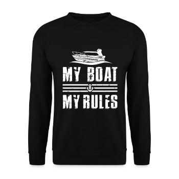 My Boat My Rules - Sweat-shirt Unisexe - noir - Devant - Alina (178cm) & Michal (187cm)