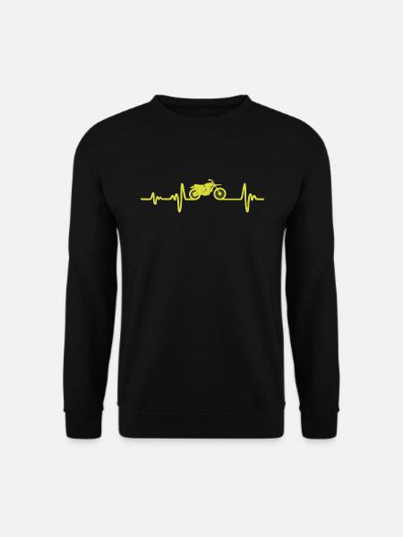 Motorcycle heartbeat shirt - Unisex Sweatshirt - black