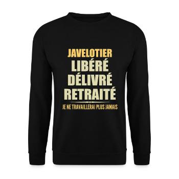 Javelotier celebrates his retirement with humor gift - Unisex Sweatshirt - black - Front - Alina (178cm) & Michal (187cm)