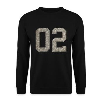 Numéro 02 numéro arrière 2 Numéro deux maillots - Sweat-shirt Unisexe - noir - Devant - Alina (178cm) & Michal (187cm)