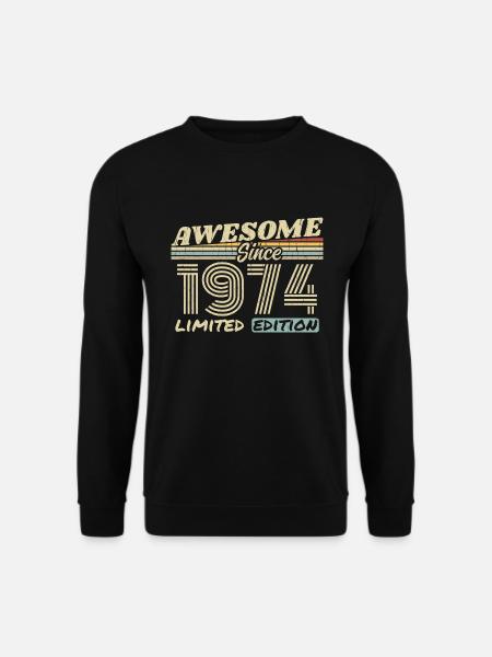 Jahrgang 1974 Retro - 1974 Geburtstagsgeschenk - Unisex Pullover - Schwarz