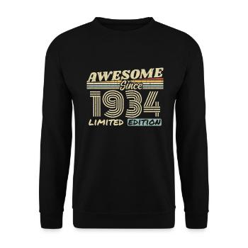 Vintage 1934 Retro - 1934 Birthday Gift - Unisex Sweatshirt - black - Front - Alina (178cm) & Michal (187cm)