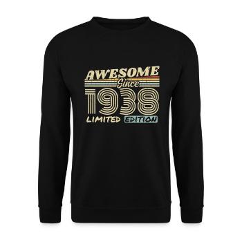 Vintage 1938 Retro - 1938 Geburtstagsgeschenk - Unisex Pullover - Schwarz - Vorne - Alina (178cm) & Michal (187cm)