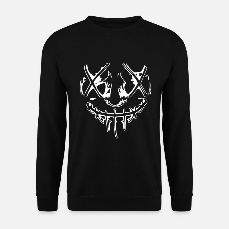 böse Horror Gesicht (Purge Optik) Maske Halloween - Unisex Pullover - Schwarz