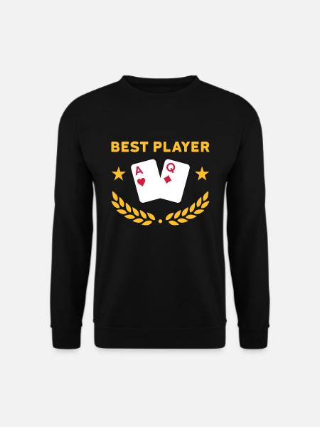 Best player (Spielkarten, Sterne, Lorbeerkranz) - Unisex Pullover - Schwarz