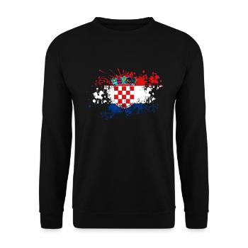 Croatia Flag Color Spots Adria Zagreb Croatian - Unisex Sweatshirt - black - Front - Alina (178cm) & Michal (187cm)